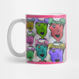 Rainbow Pink Hair Blue Face Mug